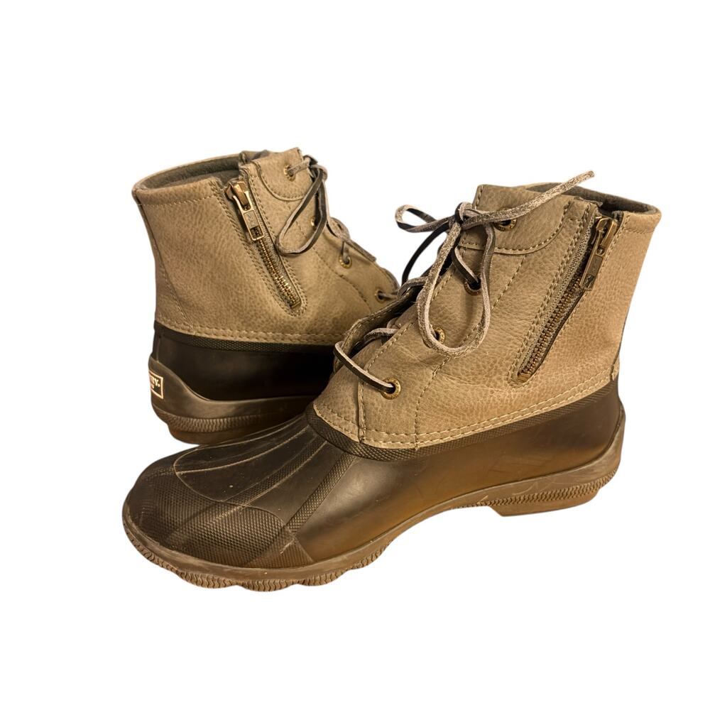 Sperry Women's Saltwater Waterproof Duck Boots Black/Grey Sz 7 - Picture 5 of 10